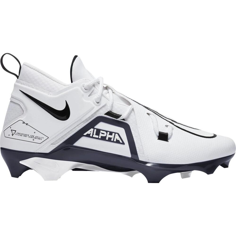 Nike Alpha Menace Pro 3 Football Cleats White Navy Blue CT6649-108 Men's 11.5